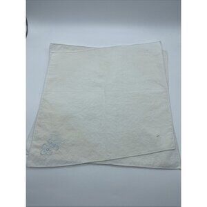 Vintage Embroidery White Embroidery 4 Lot Handkerchief Flower Hanky 10x10